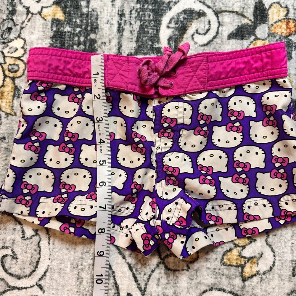 Hello Kitty Sanrio Board Shorts Printed Pink Purple‎ Polyester Youth XS